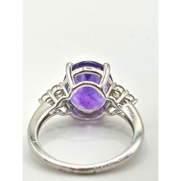 Amethyst Gemstone Ring Sterling Silver 925 Size 7.5 - Picture 5 of 12